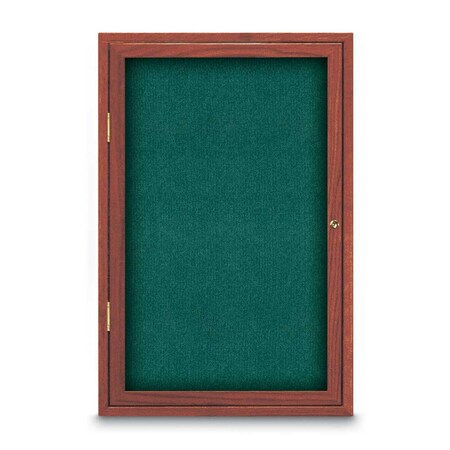United Visual Products Sliding Door Indoor Enclosed Corkboard, 7 UV9028ACS-SATIN-CLOUD